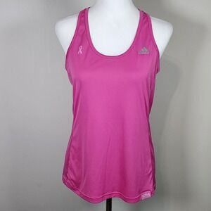 Adidas Racerback Tank Top Womens  Medium Breast Cancer Awareness Sports Gym Pink